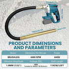 Handheld Concrete Vibrating Tool Compatible With Makita 18v Battery  6000rpm Cor