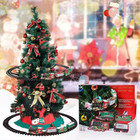 Deluxe Christmas Tree Train Set With Lights   Sound -31-piece Holiday Decoration