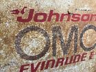 Vintage Authentic Johnson Evinrude Omc Metal Engine Care Center Topper Sign