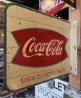 Vintage 1950s Coca-cola    sign Of Good Taste    Double-sided Flange Sign