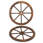 Set Of 2 24   Decorative Vintage Wood Wagon Wheel Wall Decoration Us Ship
