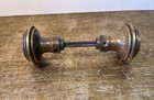 Vintage Pair  Mcm Art Deco Stair Step Ribbed  Pattern  Doorknob Hardware Unique