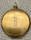 Vtg Usa Gold Tone Art Deco Compact 1950s Round Mirrors 2 3 8    Diameter Engraved