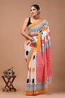 Cotton Saree For Women With Unstitched Blouse Piece  Lightweight Mulmul Sari