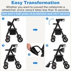 Heavy Duty Walker For Seniors Rollator Wheelchair  450 Lb Capacity 10  Grey Open