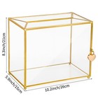 Gold Glass Wedding Card Box With Lock  Large Gift Card Money Box Holder For W   