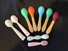 Set Of 9 Assorted Avanchy  miniware  dipping Silicone Baby Feeding Spoons