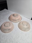 Lot  Of 3 Vintage Art Deco Ceiling Light Shade Cover Pink Glass  3 Hole 10  14 