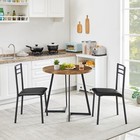 3 Piece Dining Table Set Kitchen Pub Wood Top Round Bar Dinette Table Chairs Set