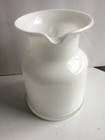 Rare Vintage Mid Century Modern Cased White Glass Pitcher Vase Handblown 6    36oz