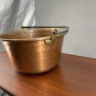 Vintage Hammered Copper Bucket Pail Planter Pot Swing Handle Rustic Decor