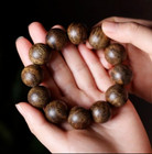 Cambodia Wild Agarwood Bracelets Aloewood Malas Meditation Prayer Beads 20mm 12