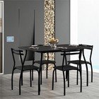 Pemberly Row 5-piece Home Kitchen Wood Dining Set With Table 4 Chairs In Black