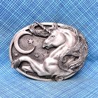 Unicorn Belt Buckle Mythical Fantasy Moon Stars Cosplay Vtg 80s Siskiyou  gmp290