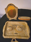 Vintage Art Deco Celluloid Vanity Dresser Set  13 Pc Butterscotch 1920s-40s