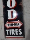 Porcelain Hood Tires  Enamel Sign 36x12 Inches