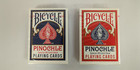 2-pack Bicycle Pinochle Playing Cards     48-card Blue   Red Decks  New Sealed