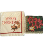 Vintage Gibson Luncheon Paper Napkins Santa Poinsettia Christmas 46pc Made Usa 
