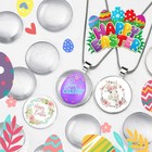 20pcs Transparent Glass Cabochons  Clear Glass Dome Tile Cabochon Half Round    