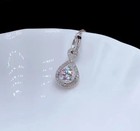 1 50ct Lab Created Diamond Round Dangling Pendant 14k White Gold Silver Plated