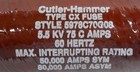 Cutler Hammer  Transformer Protection Fuse  5978c70g08  Type Cx  5 5 Kv