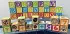 Vintage Lot Of 40 Full Alphabet Wood Building Blocks   14 Extra 
