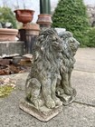 Pair Large Antique Poured Stone Cement Heraldic Garden Lions Tall Doorway Decor