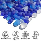 Qygl Blue Sea Glass Stones 0 9 Lb Frosted Pebbles Aquarium Crafts