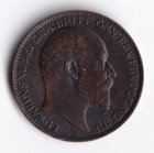Great Britain 1875h 1 4d One Farthing Bronze Coin Queen Victoria G Good