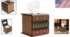 Retro Wooden Antique Tissue Box Cover Square Napkin Dispenser Home Decor