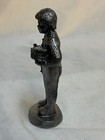 Ricker Christmas Pewter Boy With Train 3-1 2  Figurine 1992 Signed  6512   