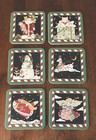 Vtg Pimpernel England  candy Sticks  Christmas Drink Coasters  Set Of 6 Designs