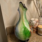 Millefiori Art Glass Vase Statement 14 1 2  Tall Multi Color Read