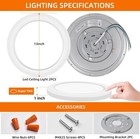Hlite13 13 Inch Led Flush Mount Ceiling Light Fixture With Night Light  24w  260