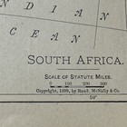 Rand  Mcnally   Co Antique 1899 Map Of South Africa 7x6
