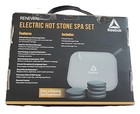 Reebok Renewal Electric Hot Stone Spa Set 6 Basalt Massage Stones Portable Case