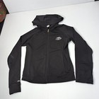 Fila 2004 Us Open Tennis Womens Hoodie Jacket Size Xs Black Athletic Fit