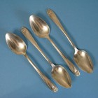 1847 Rogers Bros Silverplate Flatware Daffodil 4 Teaspoons 6 1 8  Is Vtg 1950s