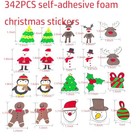 342pcs Christmas Foam Stickers puffy Holiday Shapes Decorating