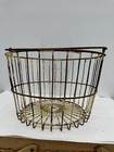 Vintage Farmhouse Wire Egg Basket Yellow Rusty 9 X 14    Solid Decor Practical
