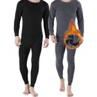 Mens Winter Ultra-soft Fleece Lined Thermal Top   Bottom Long John Underwear Set