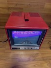 Vintage Red Zenith Crt Tv Portable Retro Gaming Tested   Working 9 Inch Color
