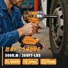 3-in-1 Cordless Impact Wrench 500n m 369 Ft-lbs  1 2  Impact Gun With 8 Drill   