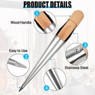 Stainless Steel Rope Splicing Spike Fid With Wood Handle For Small