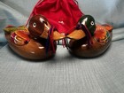 Beautiful Vintage Korean Wedding Ducks Pair Hand Painted Wood Kireogi Box   Bag