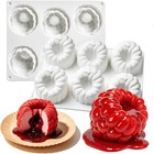 3d Baking Silicone Mold For Mousse Cake  6-cavity Raspberry Silicone Mold