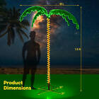 7 5 Ft Lighted Palm Tree W 332 Led Lights Holographic Trunk And Fronds Christmas