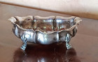 Antique 800 Silver Bowl  Italian Silver  Hand Beaten  Lion Feet