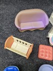 Vintage Fisher Price Loving Family Dollhouse Furniture Lot Crib Baby Swing Sofa