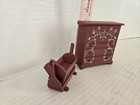 2 Piece Miniature Doll House Hand Painted Baby Cradle   Dresser Free Shipping